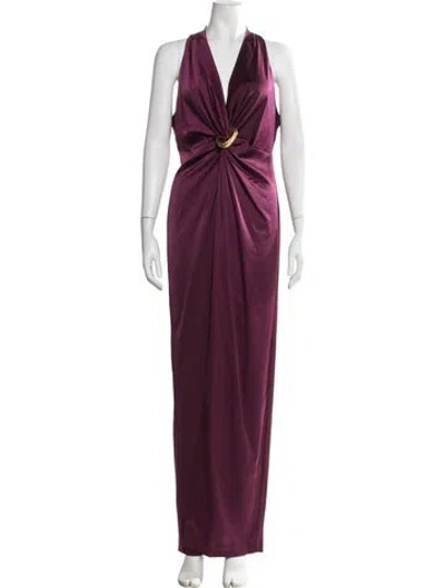 Pre-owned Donna Karan Halterneck Long Dress In Purple
