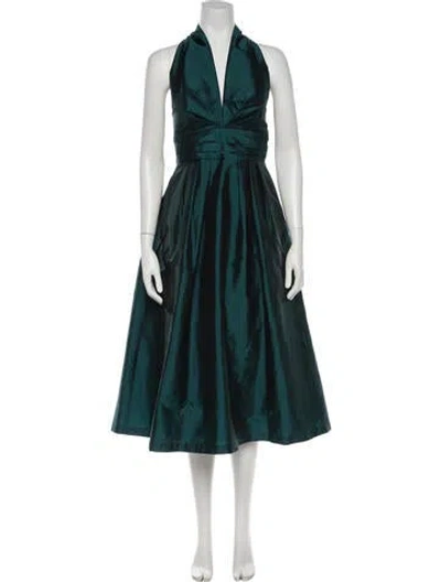 Pre-owned Donna Karan Halterneck Midi Length Dress W/ Tags In Blue
