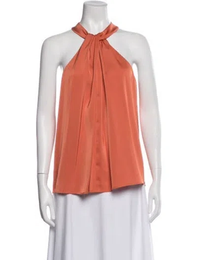 Pre-owned Donna Karan Halterneck Sleeveless Blouse In Orange