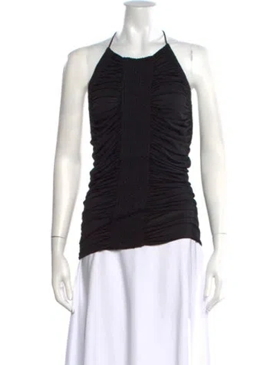 Pre-owned Donna Karan Halterneck Sleeveless Top In Black