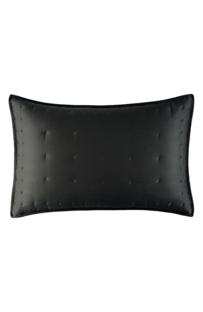 Donna Karan Hammered Silk & Cotton Blend Sham In Black