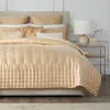 Donna Karan Hammered Silk And Cotton Quilt, King In Brown