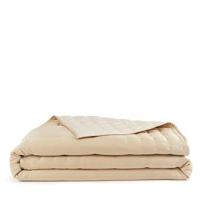 Donna Karan Hammered Silk And Cotton Quilt, King In Gold
