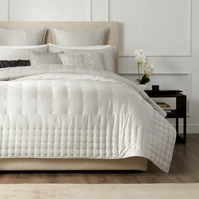 Donna Karan Hammered Silk And Cotton Quilt, King In Neutral