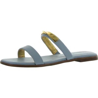 Donna Karan Harmoni Womens Embellished Faux Leather Slide Sandals In Multi