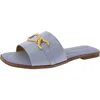 Donna Karan Haylen Womens Embellished Open Toe Slide Sandals In Multi