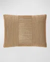 Donna Karan Home Block Beaded Decorative Pillow, 20" X 16" In Linen