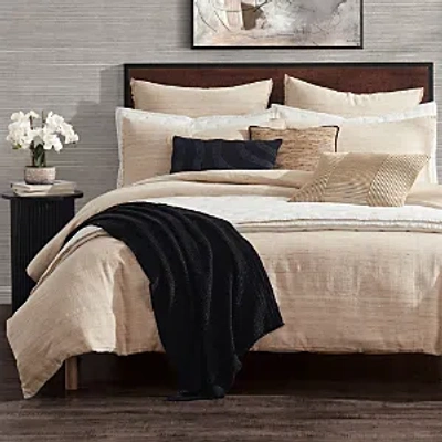 Donna Karan Home Elements Raw Silk Blend Duvet Cover, Full Queen In Natural