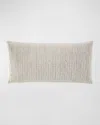 Donna Karan Home Embroidered Block Decorative Pillow, 11" X 22" In Linen