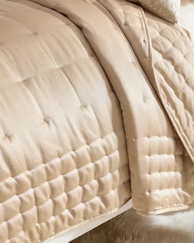 Donna Karan Home Hammered Silk Full/queen Quilt In Gold