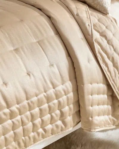 Donna Karan Home Hammered Silk King Quilt In Gold