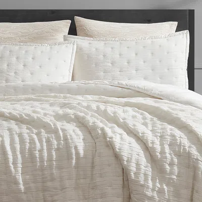 Donna Karan Home Meditate Linen Silk Coverlet, Full Queen In White