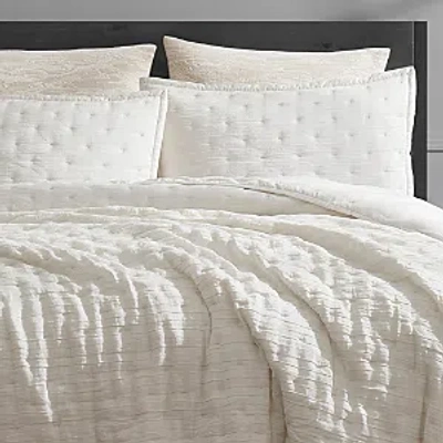 Donna Karan Home Meditate Linen Silk Coverlet, Full Queen In Ivory