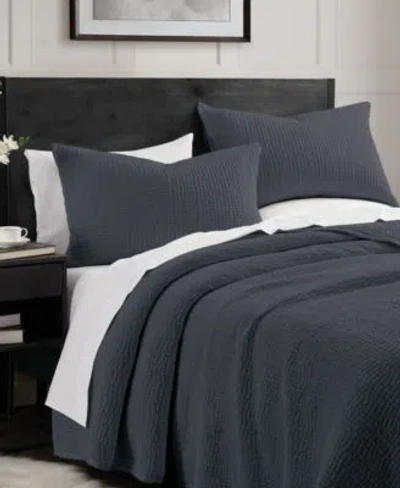 Donna Karan Home Velvet Quilts In Black