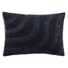 DONNA KARAN HOME WAVE BLACK DECORATIVE PILLOW, 14 X 20