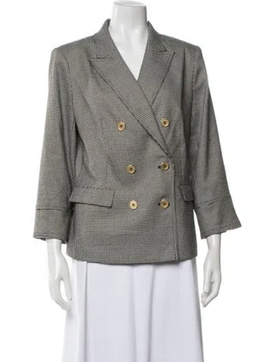 Pre-owned Donna Karan Houndstooth Print Blazer In Multi