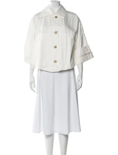 Pre-owned Donna Karan Jacket In White