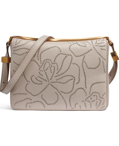 Donna Karan Jericho Floral Perforated Medium Shoulder Bag In Sand