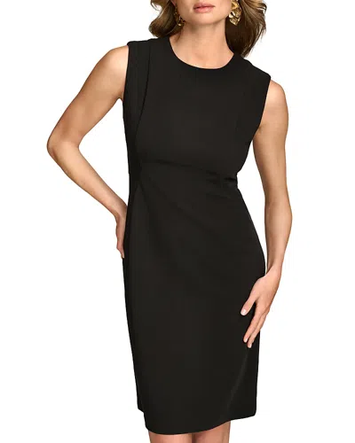 Donna Karan Jewel Neck Sleeveless Dress In Black
