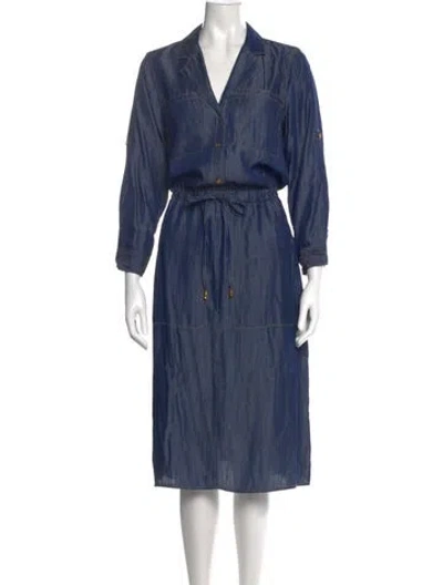 Pre-owned Donna Karan Knee-length Dress In Blue