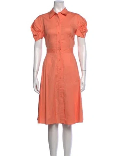 Pre-owned Donna Karan Knee-length Dress In Orange