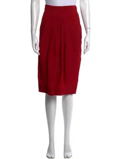 Pre-owned Donna Karan Knee-length Skirt In Red