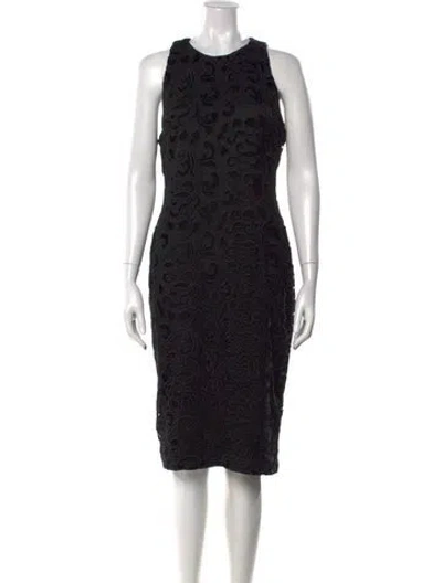 Pre-owned Donna Karan Lace Pattern Knee-length Dress W/ Tags In Black