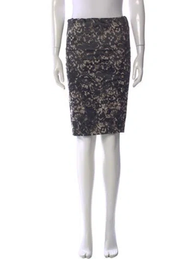 Pre-owned Donna Karan Lace Pattern Knee-length Skirt In Multi
