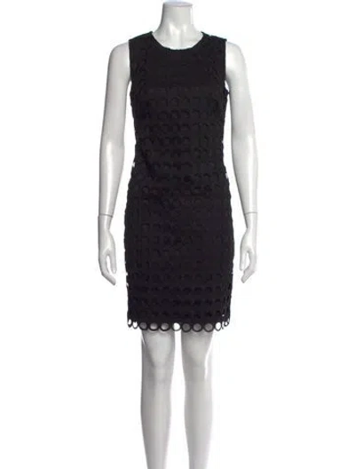 Pre-owned Donna Karan Lace Pattern Mini Dress In Black