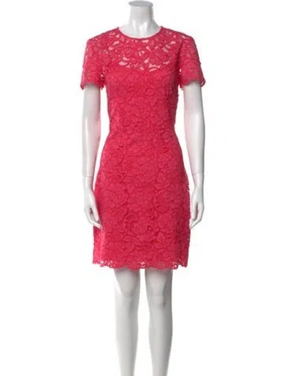 Pre-owned Donna Karan Lace Pattern Mini Dress In Pink