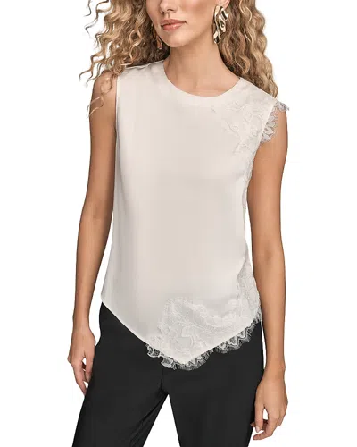 DONNA KARAN LACE TRIM TOP