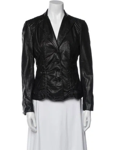 Pre-owned Donna Karan Lamb Leather Blazer In Purple