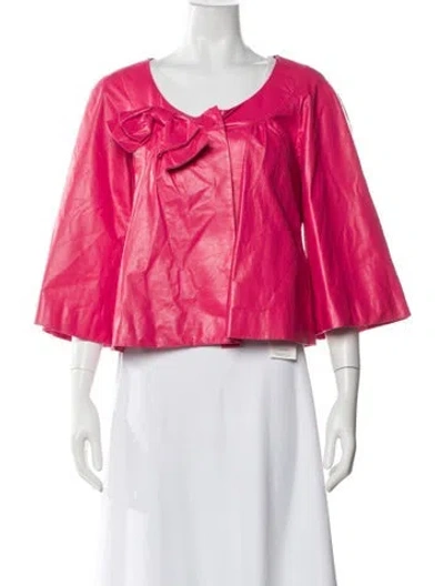 Pre-owned Donna Karan Lambskin Evening Jacket In Pink