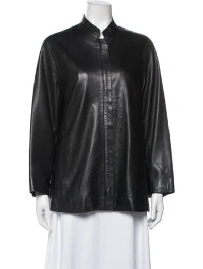 Pre-owned Donna Karan Lambskin Jacket In Black