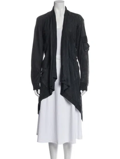 Pre-owned Donna Karan Lambskin Jacket In Blue