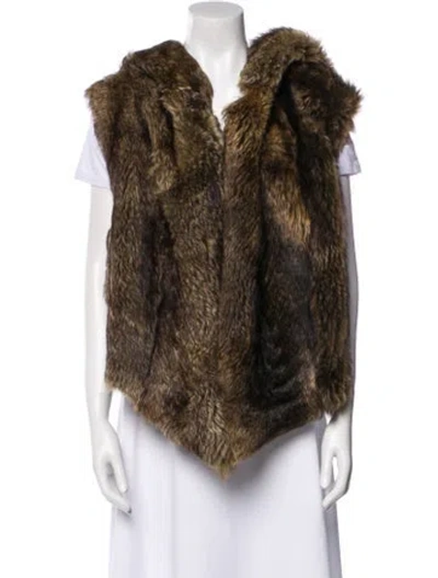 Pre-owned Donna Karan Lambskin Vest In Brown