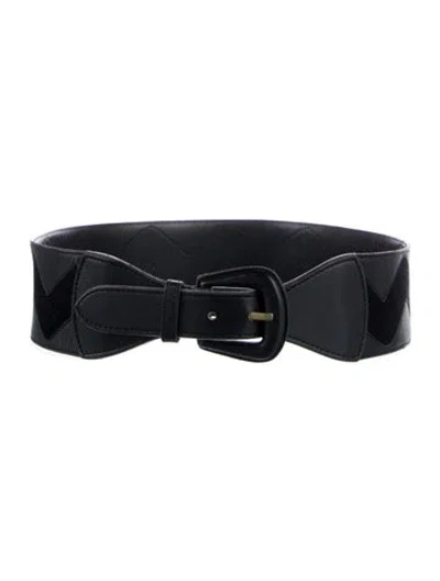 Pre-owned Donna Karan Late 1970's - Early 1980's Wide Belt In Black