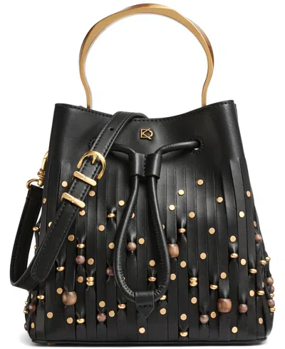 Donna Karan Lawrence Beaded Laser-cut Mini Bucket Bag In Multi