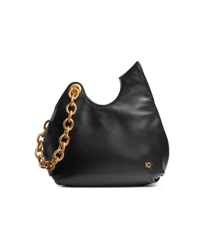 Donna Karan Lawrence Leather Wristlet With Chain Strap In Black,gold