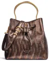 Donna Karan Lawrence Metallic Snake Top Handle Bucket Bag In Snake Gold