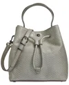 Donna Karan Lawrence Python Top Handle Bucket In Zinc