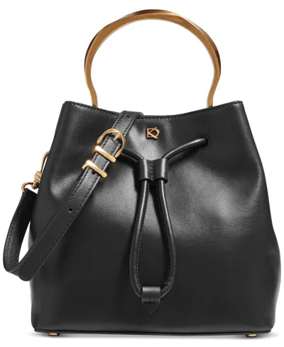 Donna Karan Lawrence Top Handle Bucket In Black,gold