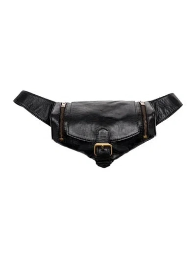 Pre-owned Donna Karan Leather Belt Bag In Black