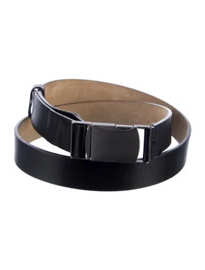 Pre-owned Donna Karan Leather Belt In Black