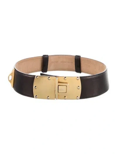 Pre-owned Donna Karan Leather Belt In Black