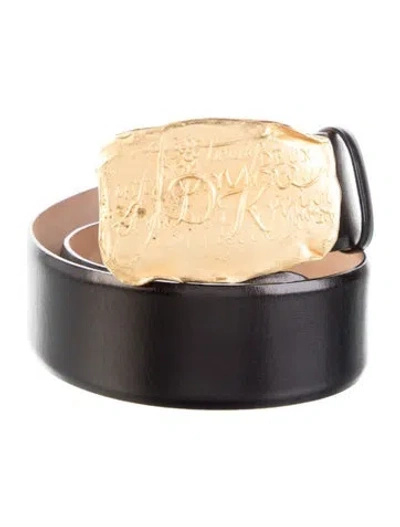 Pre-owned Donna Karan Leather Belt In Black