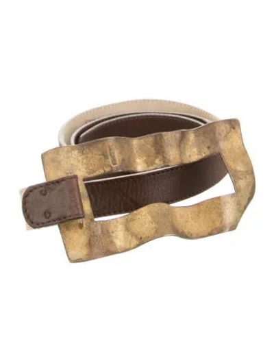 Pre-owned Donna Karan Leather Belt In Brown