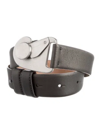 Pre-owned Donna Karan Leather Belt In Gray