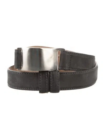 Pre-owned Donna Karan Leather Belt In Grey