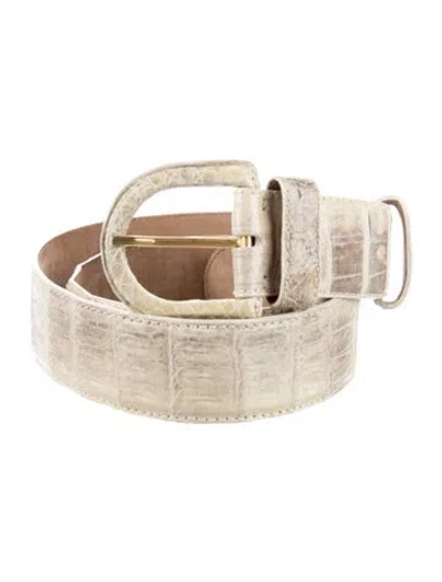 Pre-owned Donna Karan Leather Belt In Neutral